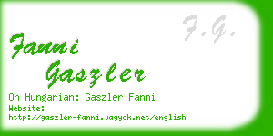 fanni gaszler business card